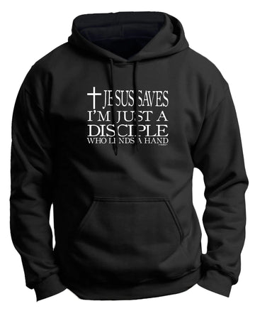 Christian Hoodie Jesus Saves Im Just Disciple Religious Christian Premium Hoodie Sweatshirt Small Black