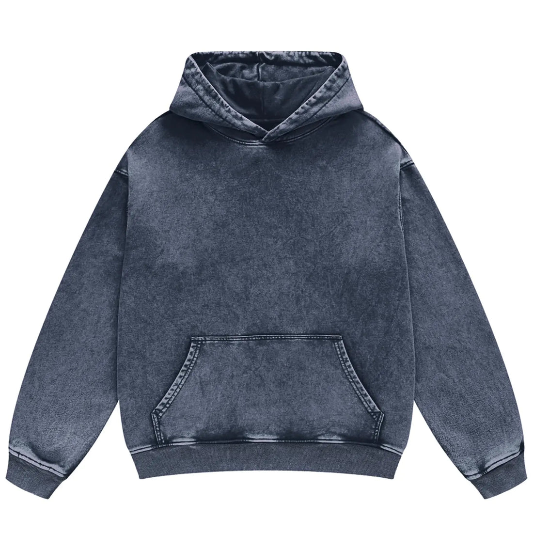 FAIABLE Acid Wash Hoodie Unisex Oversized Vintage Hoodie Heavyweight Hoodie Distress Washed Hoodies Sweatshirt Fleece Cotton Hoodie for Men Women Couples Streetwear College Blue