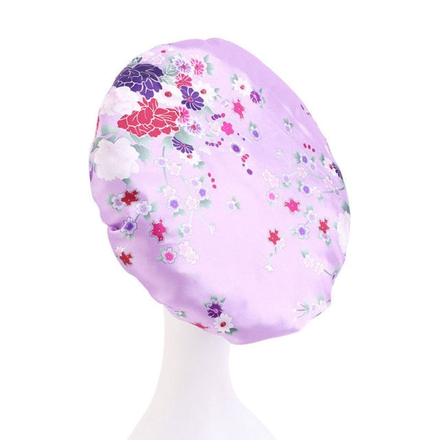 Women Satin Round Cap Sleep Hat Hair Protection Care