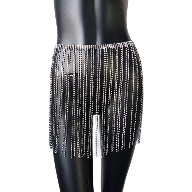 Glitter Long Tassel Mini Skirts