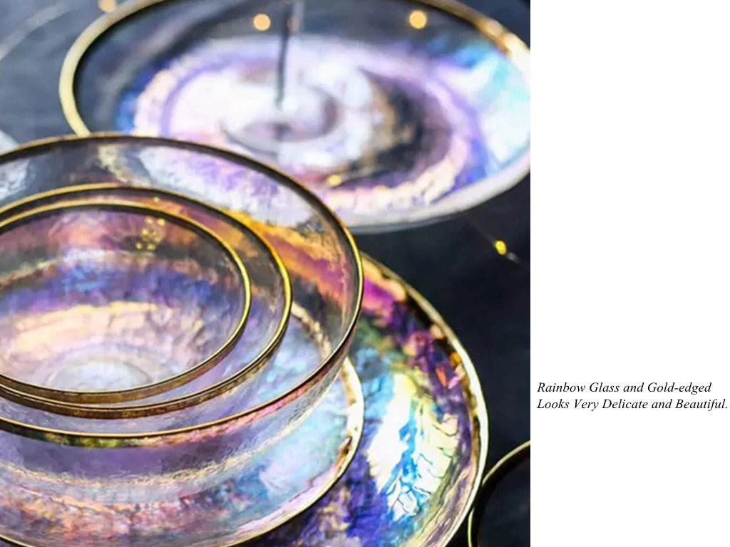 Luxury Rainbow Salad Glass Bowl