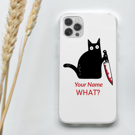 Customized iPhone 11 Pm Phone Case | TPU, Black cat, Personalized Halloween Gifts