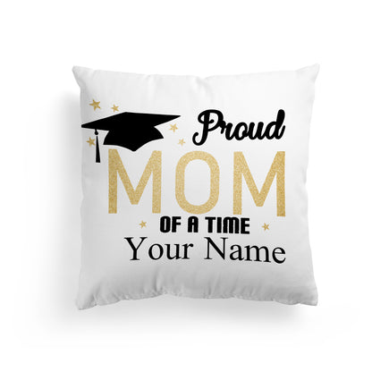 Customized Throw Pillow Cover 18"x18" (One Side) - Proud mom, Personalized gift for mom