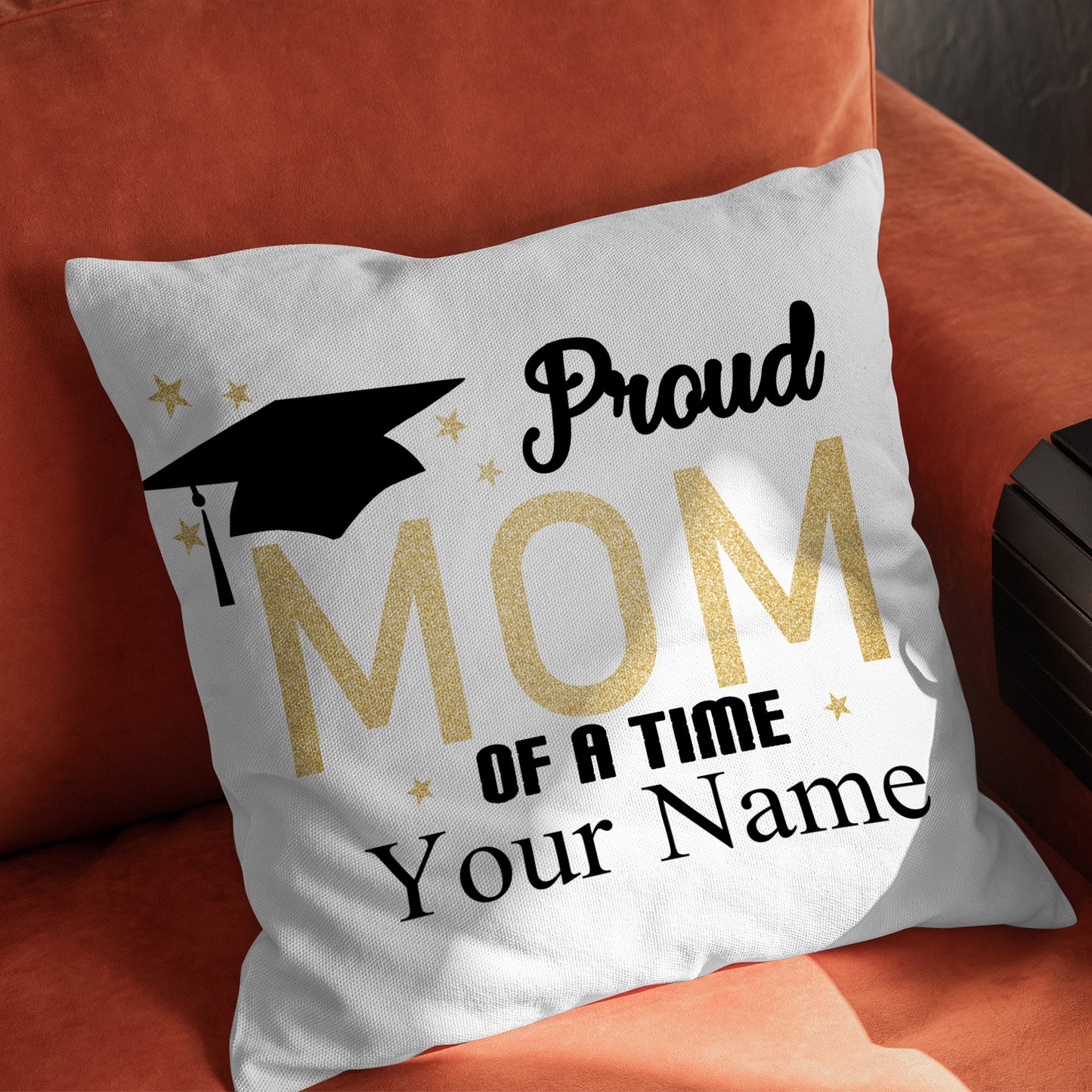 Customized Throw Pillow Cover 18"x18" (One Side) - Proud mom, Personalized gift for mom