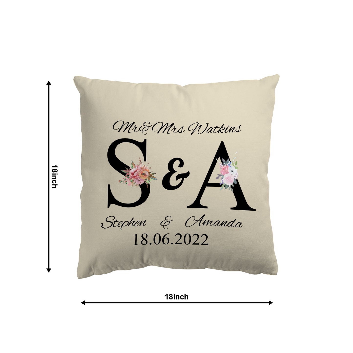 Throw Pillow Cover 18"x18" (One Side)