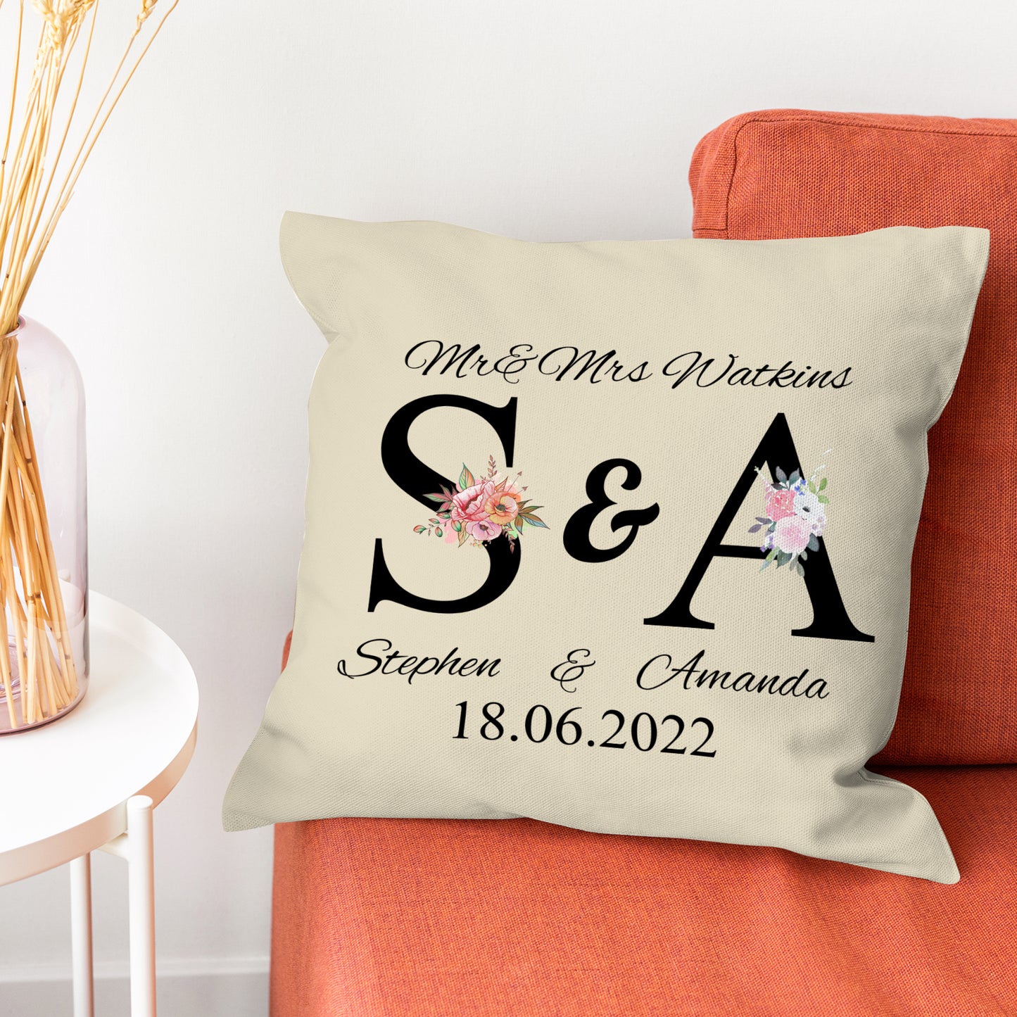 Throw Pillow Cover 18"x18" (One Side)