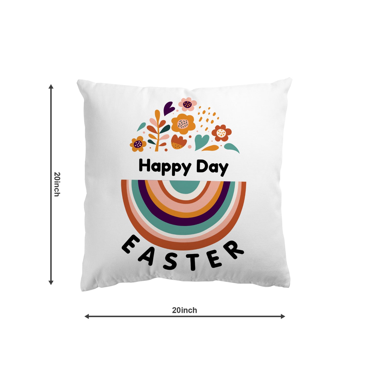 Customized  Throw Pillow Cover 20"x20" - Happy Easter, Personalized Easter Gifts