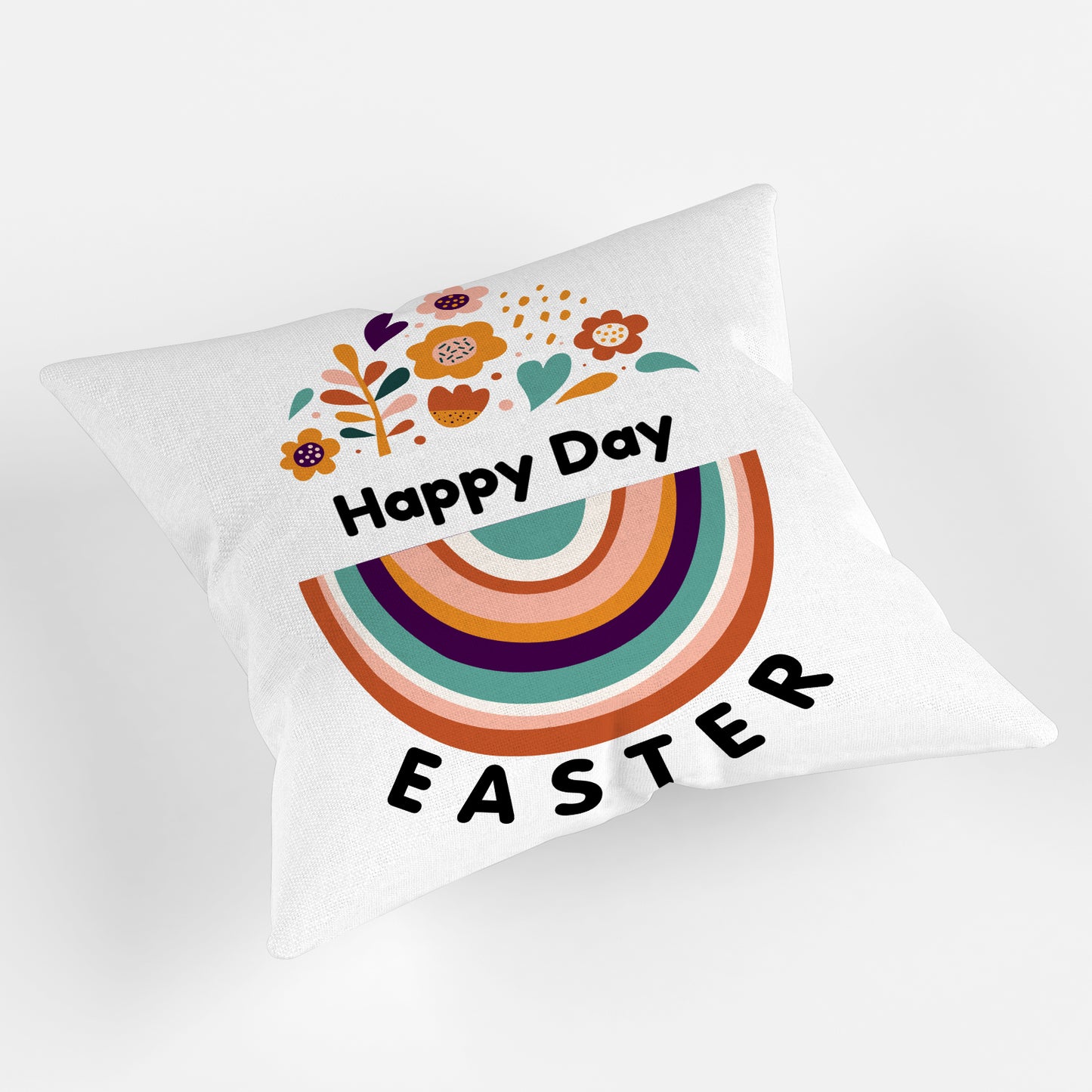 Customized  Throw Pillow Cover 20"x20" - Happy Easter, Personalized Easter Gifts