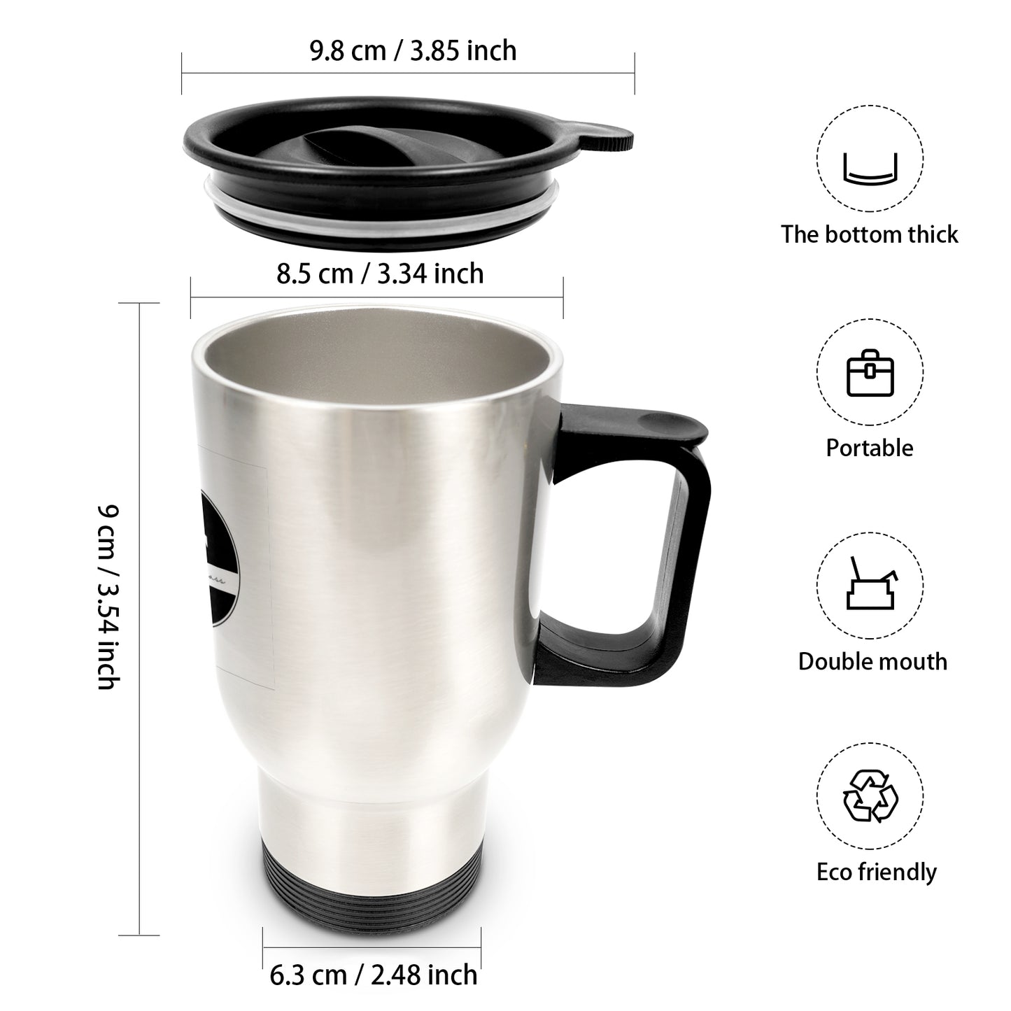 Travel Mug (Silver) (14 Oz)