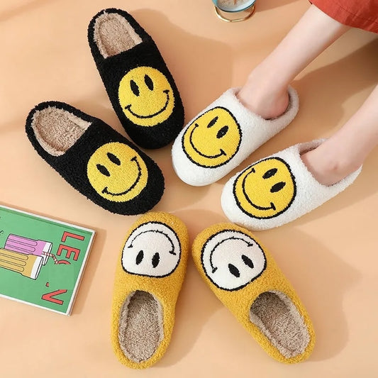 Smile Face  Faux Fur Slippers