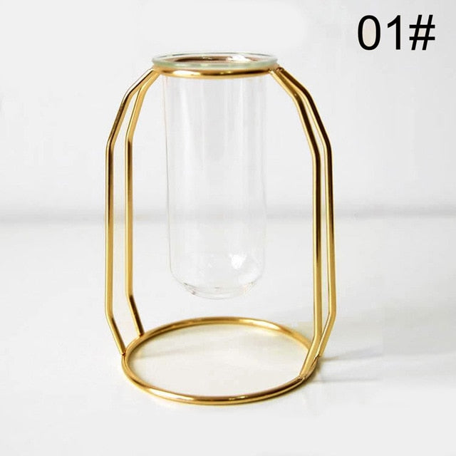 Creative golden Glass Vase