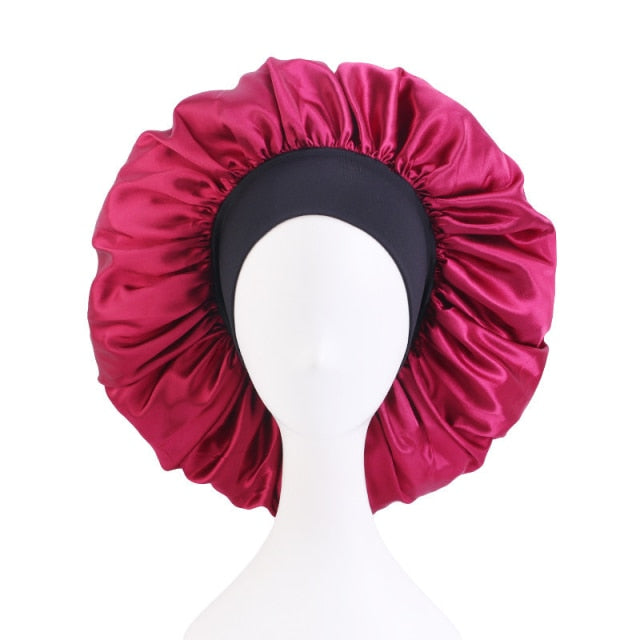 Women Satin Round Cap Sleep Hat Hair Protection Care