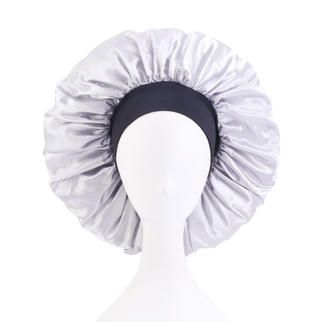 Women Satin Round Cap Sleep Hat Hair Protection Care