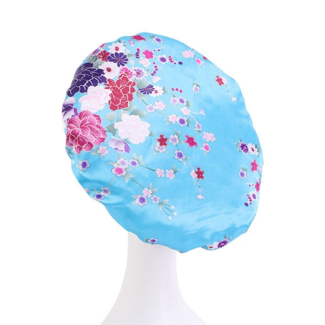 Women Satin Round Cap Sleep Hat Hair Protection Care