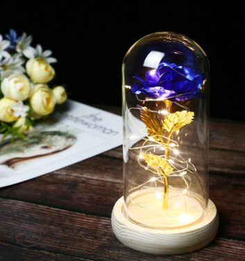 Beauty And The Beast Rose Rose In LED Glass