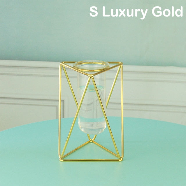 Creative golden Glass Vase