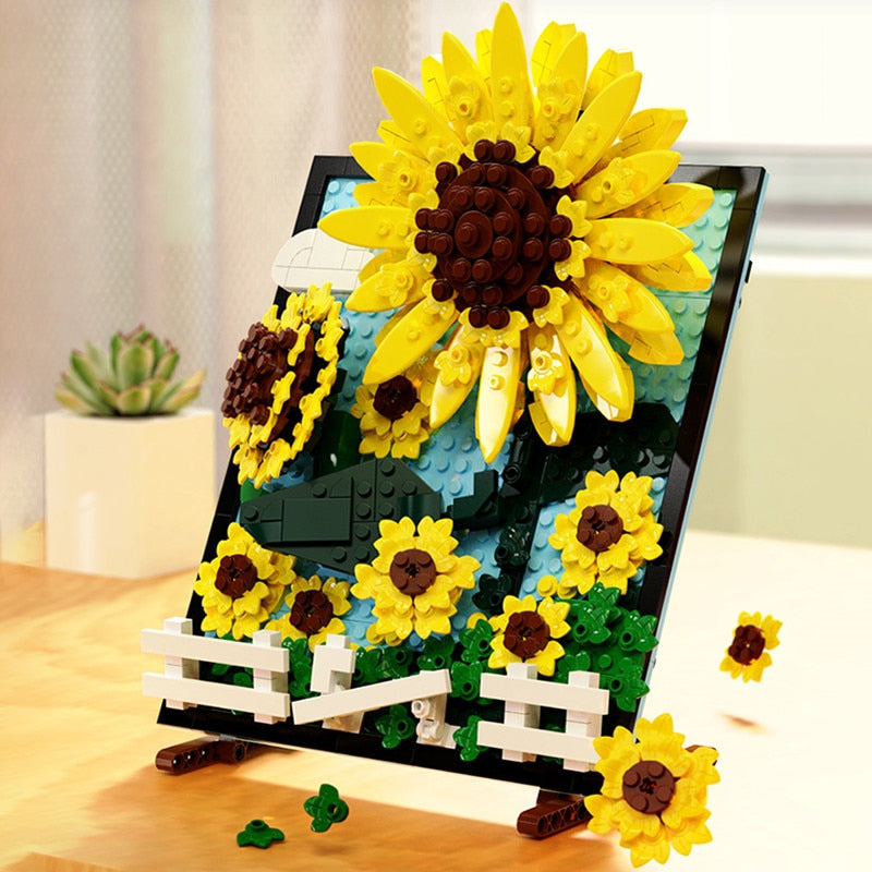 Sunflower Mosaic Painting Bricks Toy