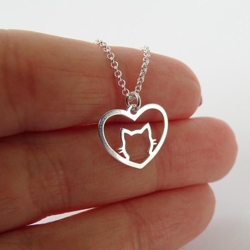 Cat Heart Necklace