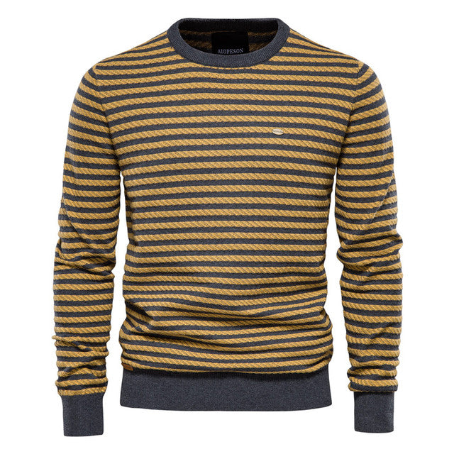 Spliced Cotton Men's Sweater