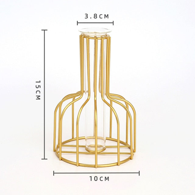 Creative golden Glass Vase