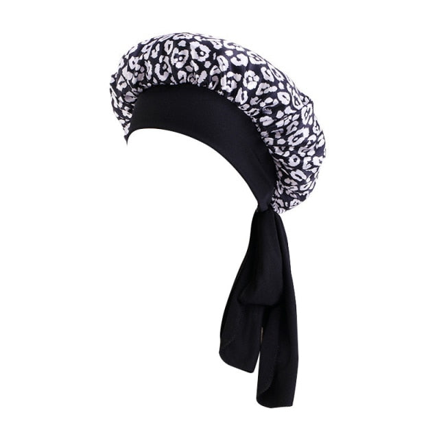 Women Satin Round Cap Sleep Hat Hair Protection Care