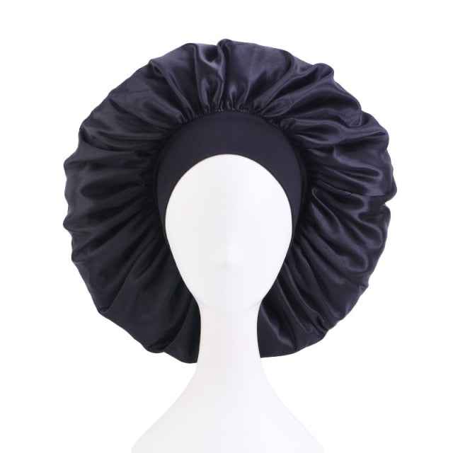 Women Satin Round Cap Sleep Hat Hair Protection Care