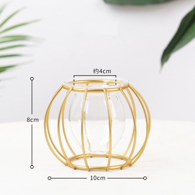 Creative golden Glass Vase