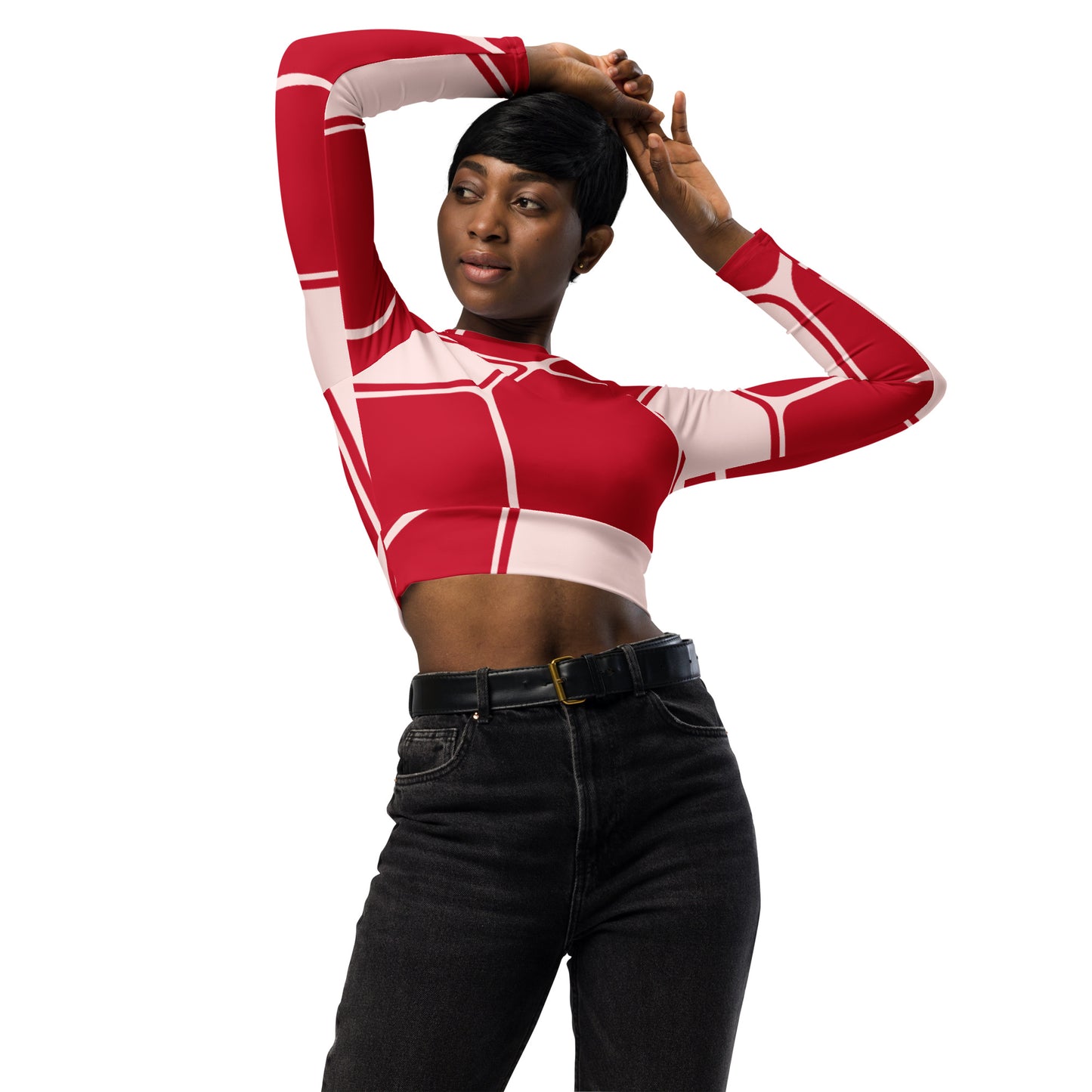 Recycled long-sleeve crop top