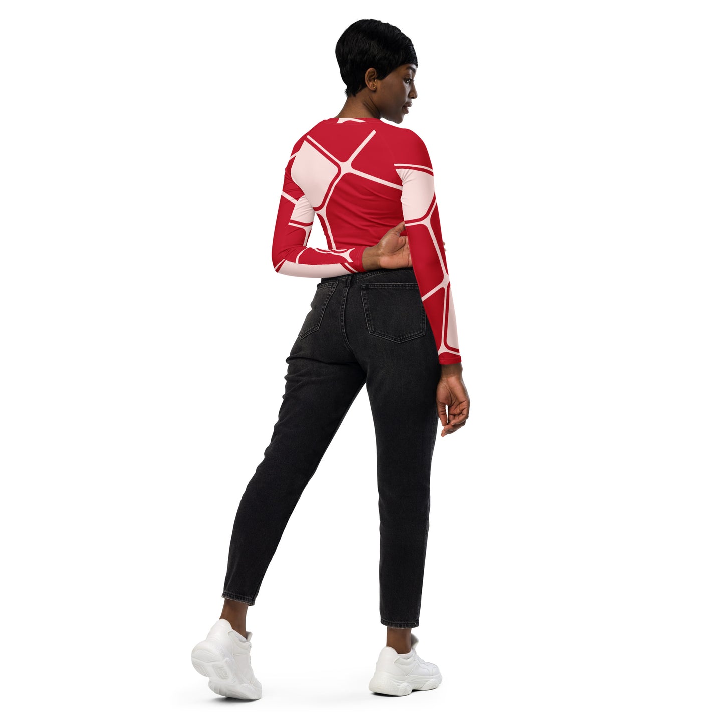 Recycled long-sleeve crop top