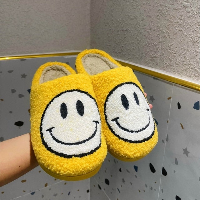 Smile Face  Faux Fur Slippers