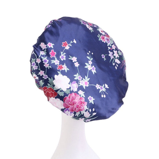 Women Satin Round Cap Sleep Hat Hair Protection Care