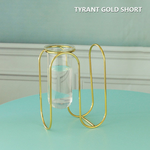 Creative golden Glass Vase