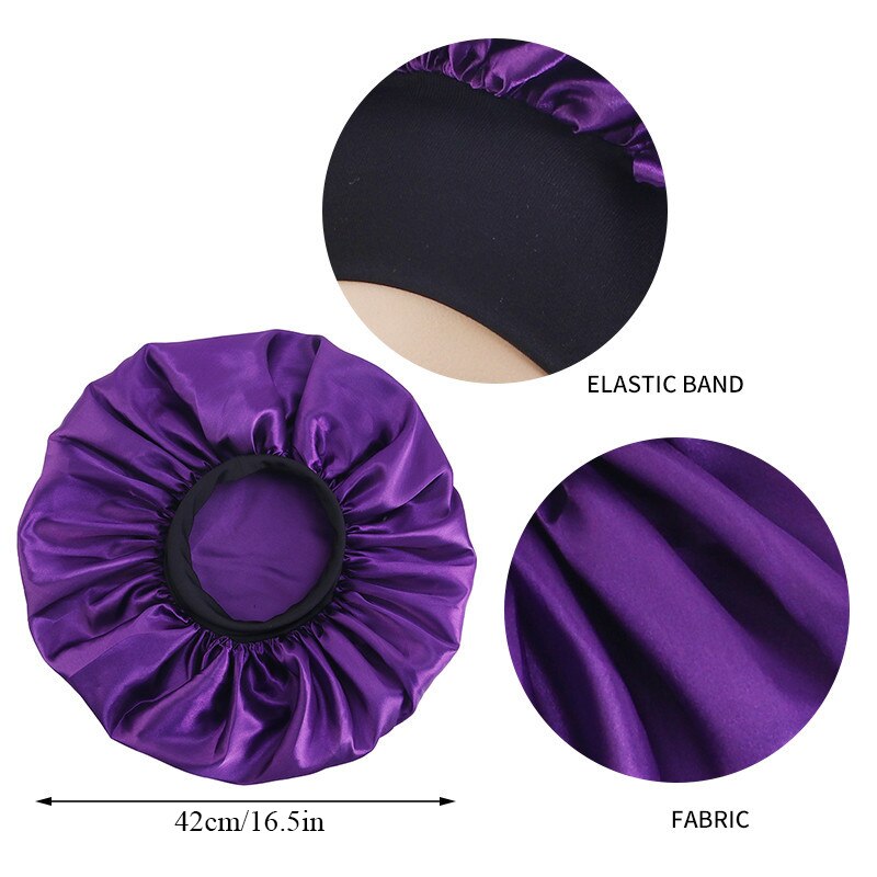 Women Satin Round Cap Sleep Hat Hair Protection Care