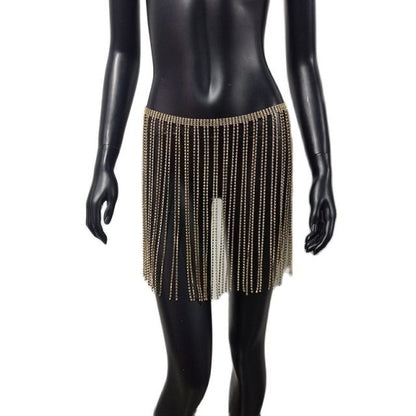 Glitter Long Tassel Mini Skirts