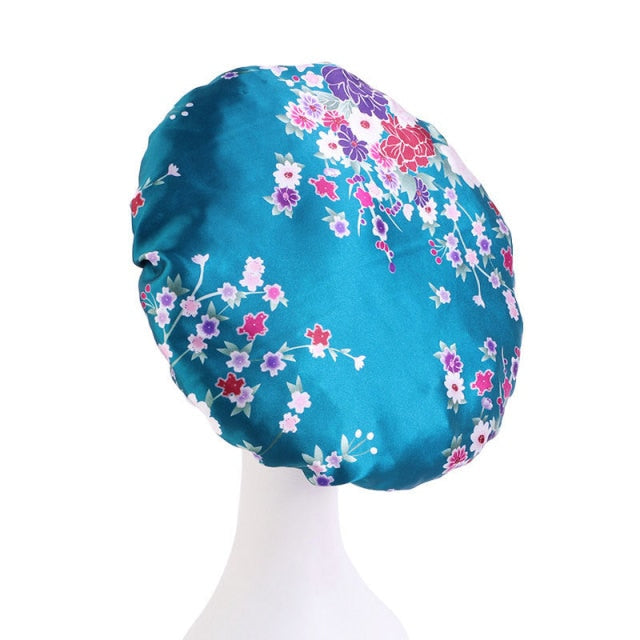 Women Satin Round Cap Sleep Hat Hair Protection Care