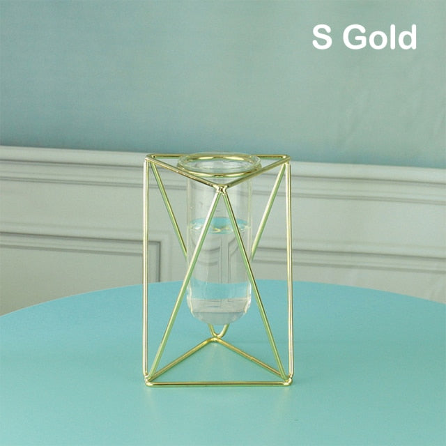 Creative golden Glass Vase