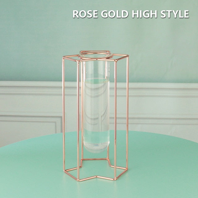 Creative golden Glass Vase