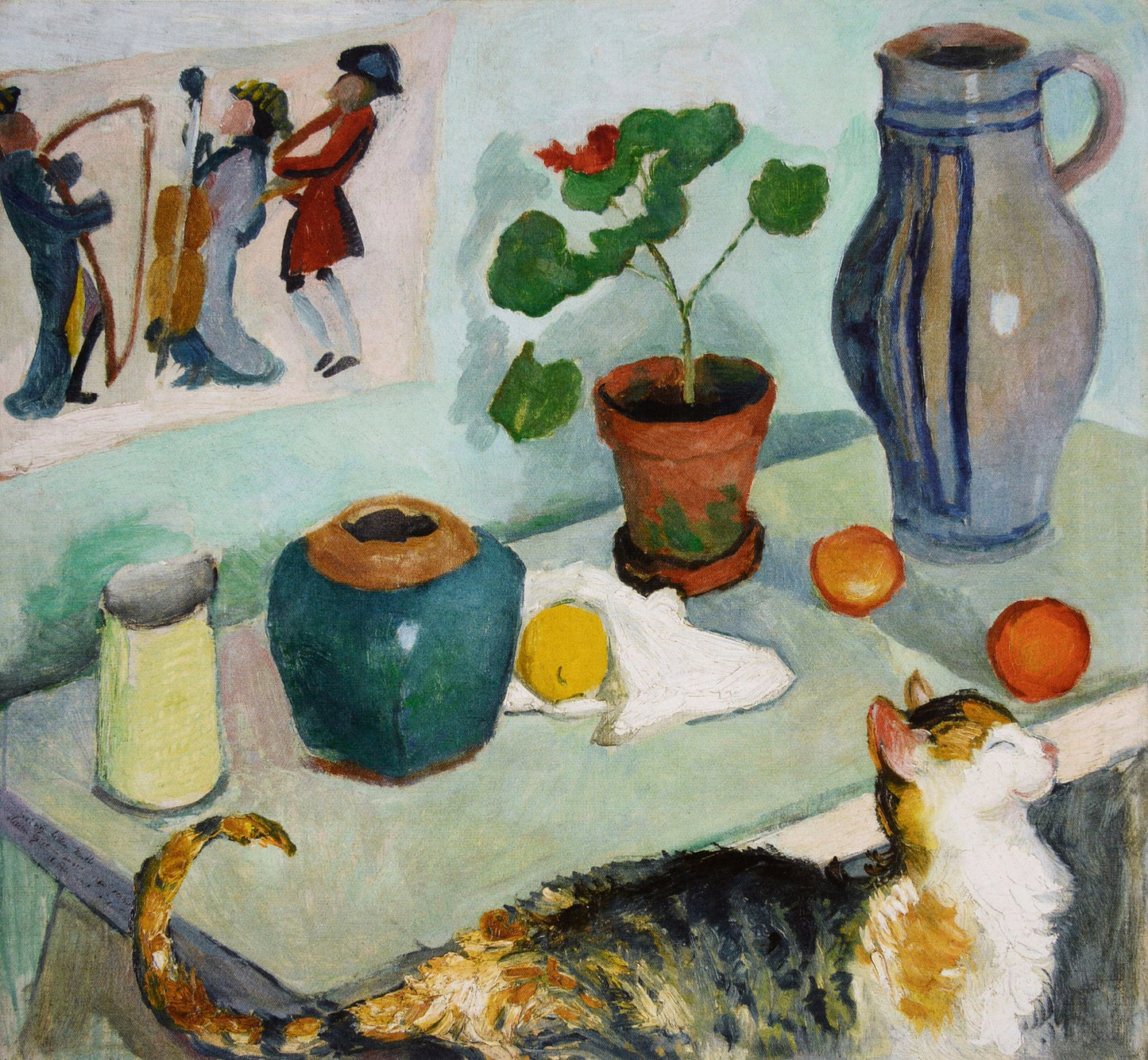 The gost in the house stalls:still life with a Cat(1910) by August Macke's