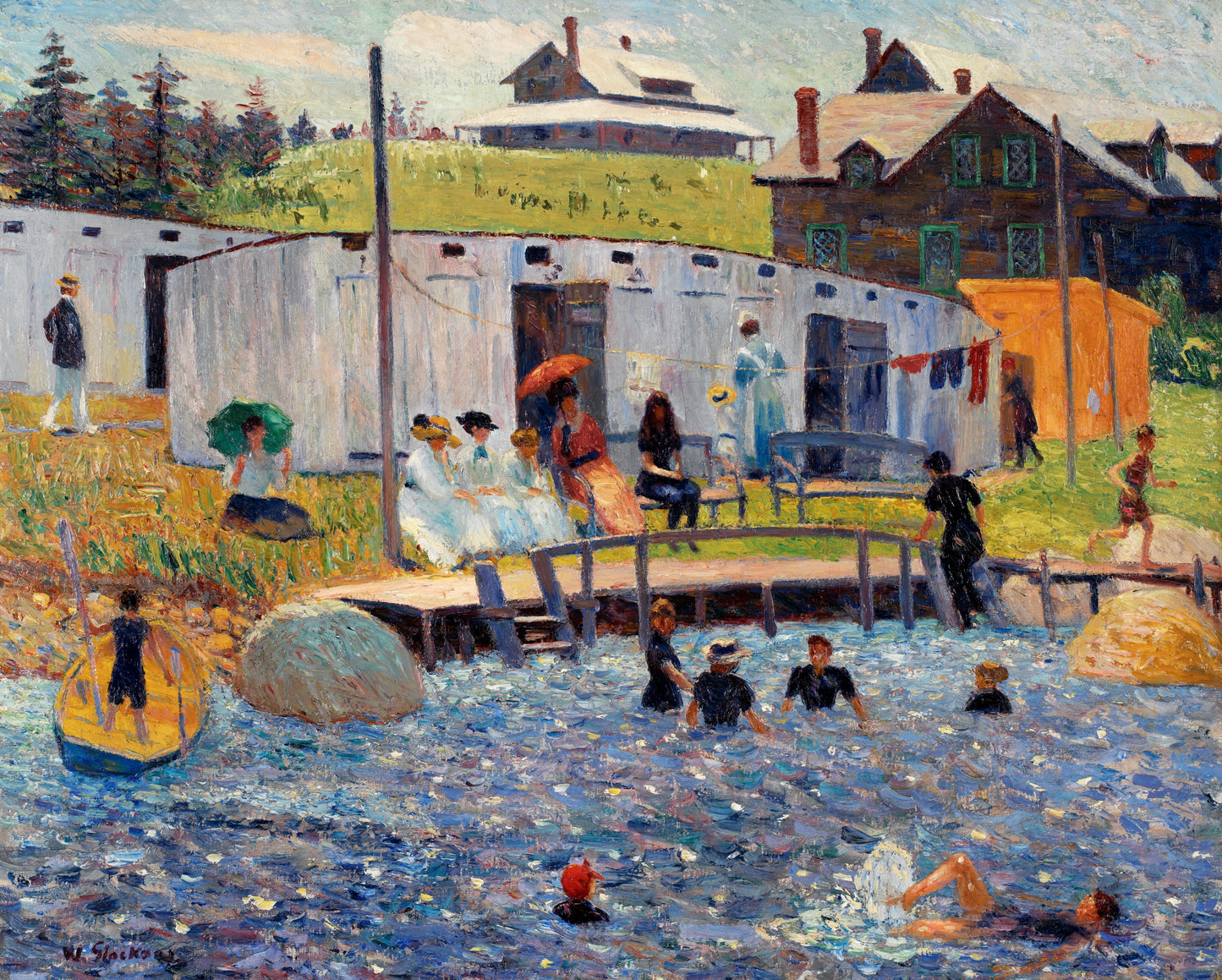 The Bathing Hour, Chester, Nova Scotia (1910) by William James Glackens. Original from Barnes