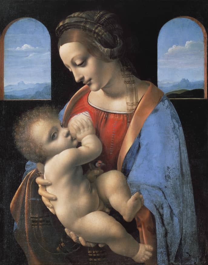 Leonardo da Vinci's Madonna Litta(mid 1490s)famous painting