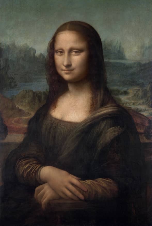 Leonardo da Vinci's Portrait of Mona Lisa del Giocondo(1503-1506) famous painting