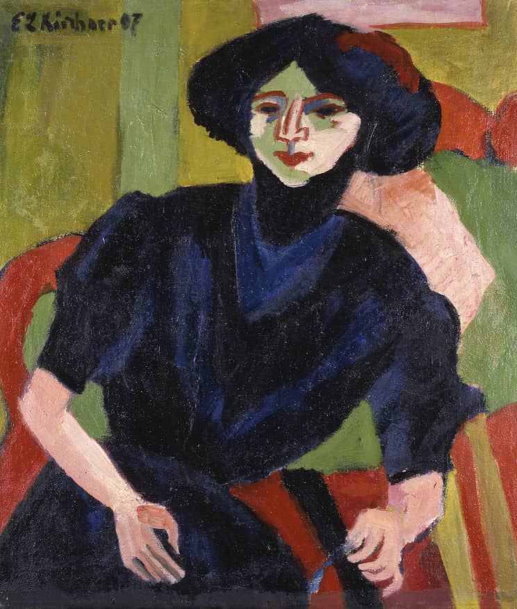 Portrait of a Woman(1911) by Ernst L Kirchner