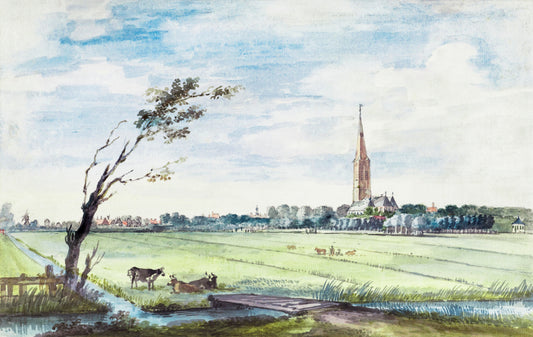 The Village of s-Gravenzande (1745) by Aert Schouman Originally from the Rijksmuseum