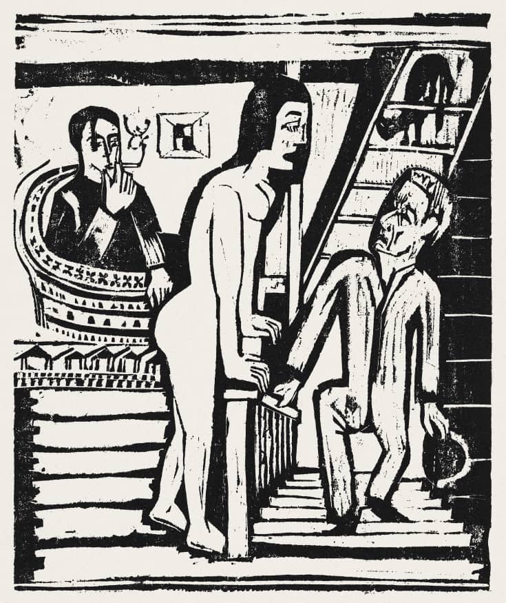 The visit (1923) by Ernst Ludwig Kirchner