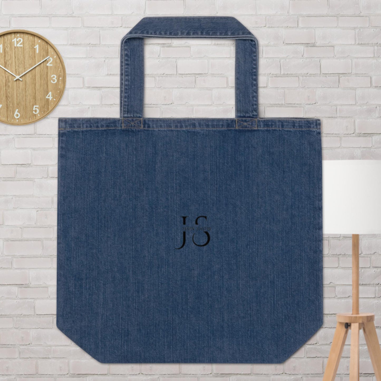 Organic denim tote bag