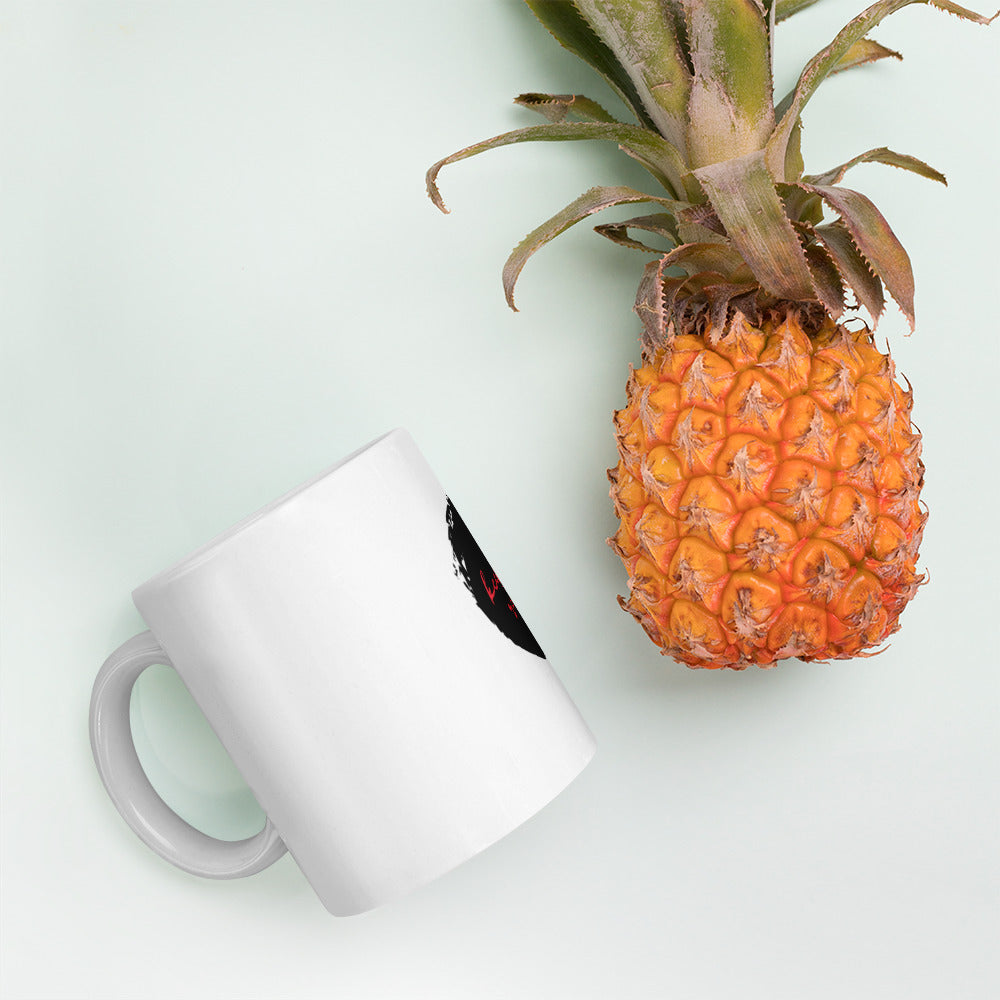 White glossy mug